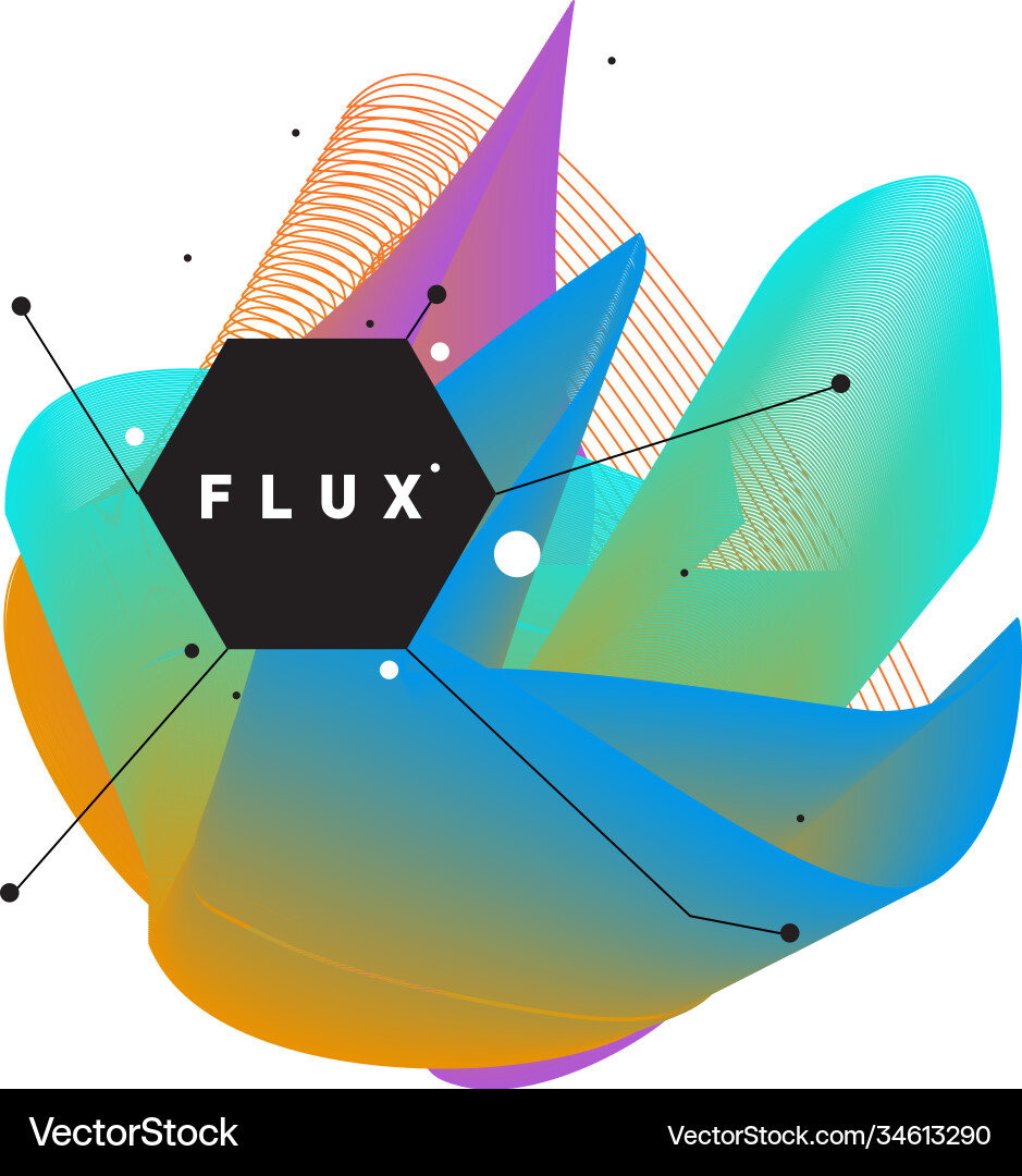 3d colorful wave background dynamic flux effect vector image