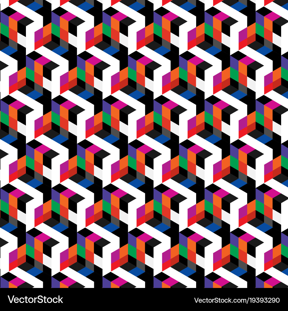 Abstract cube pattern colorful design geometric Vector Image