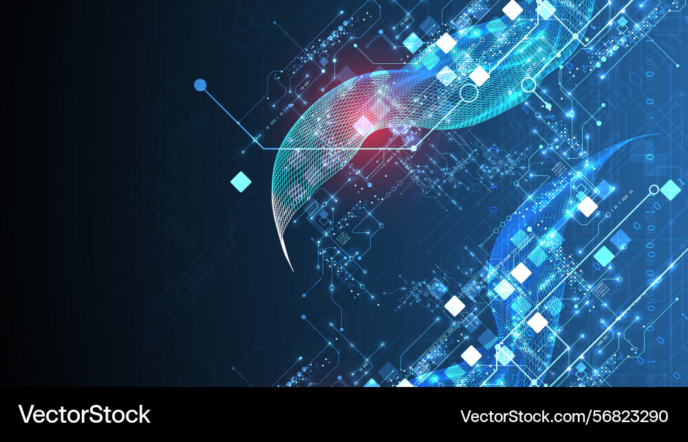 Abstract data background with wireframe wave Abstract data background with wireframe wave vector image