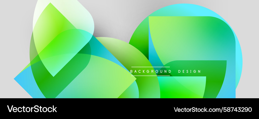 Abstract shapes overlap creating vibrant green Vector Image