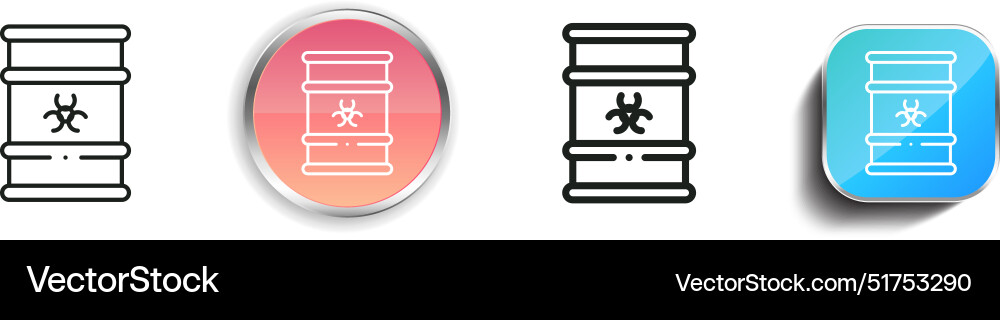 Biohazard icon thin linear regular and button vector image
