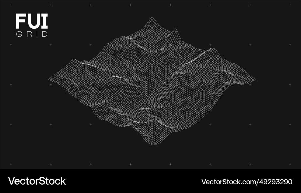 Fui gui 3d landscape scan grid abstract Fui gui 3d landscape scan grid abstract Vector Image