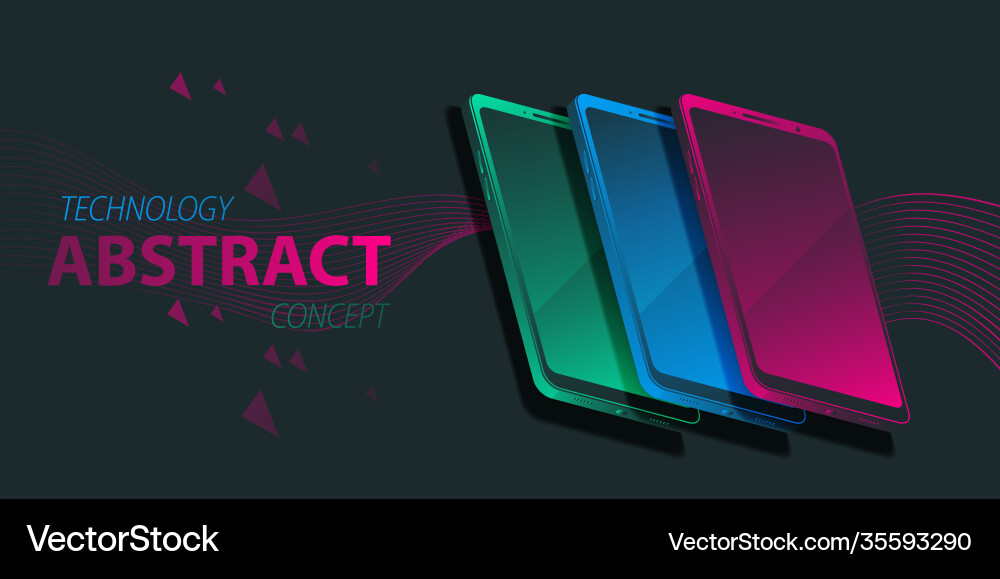 Gradient modern isometric digital device mock up Vector Image
