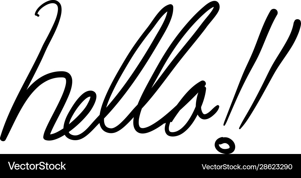 Handwritten hello phrase word with continuous Handwritten hello phrase word with continuous Vector Image