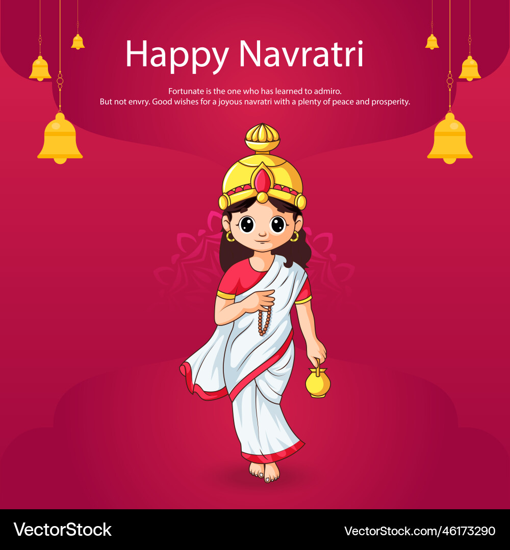 Hindu festival happy navratri banner template Hindu festival happy navratri banner template vector image