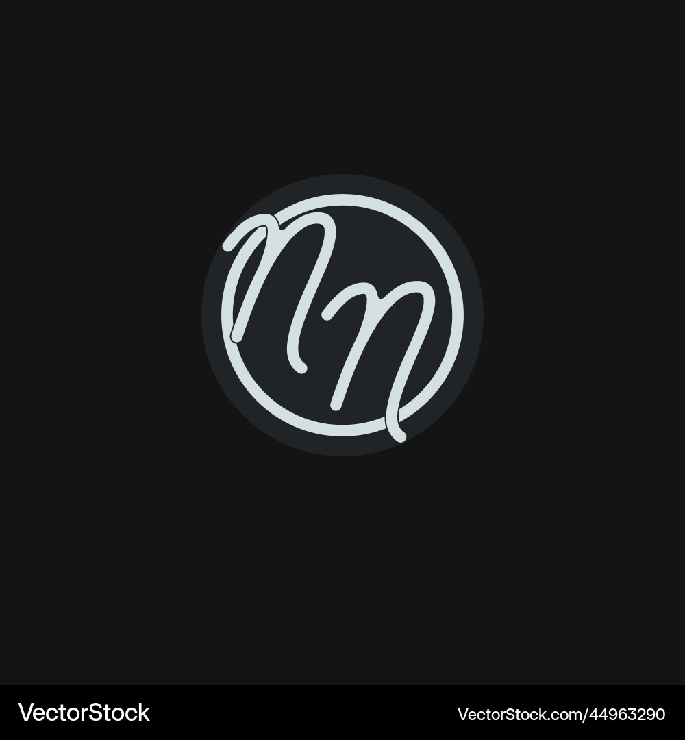 Initials nn logo monogram with simple circle line Initials nn logo monogram with simple circle line Vector Image