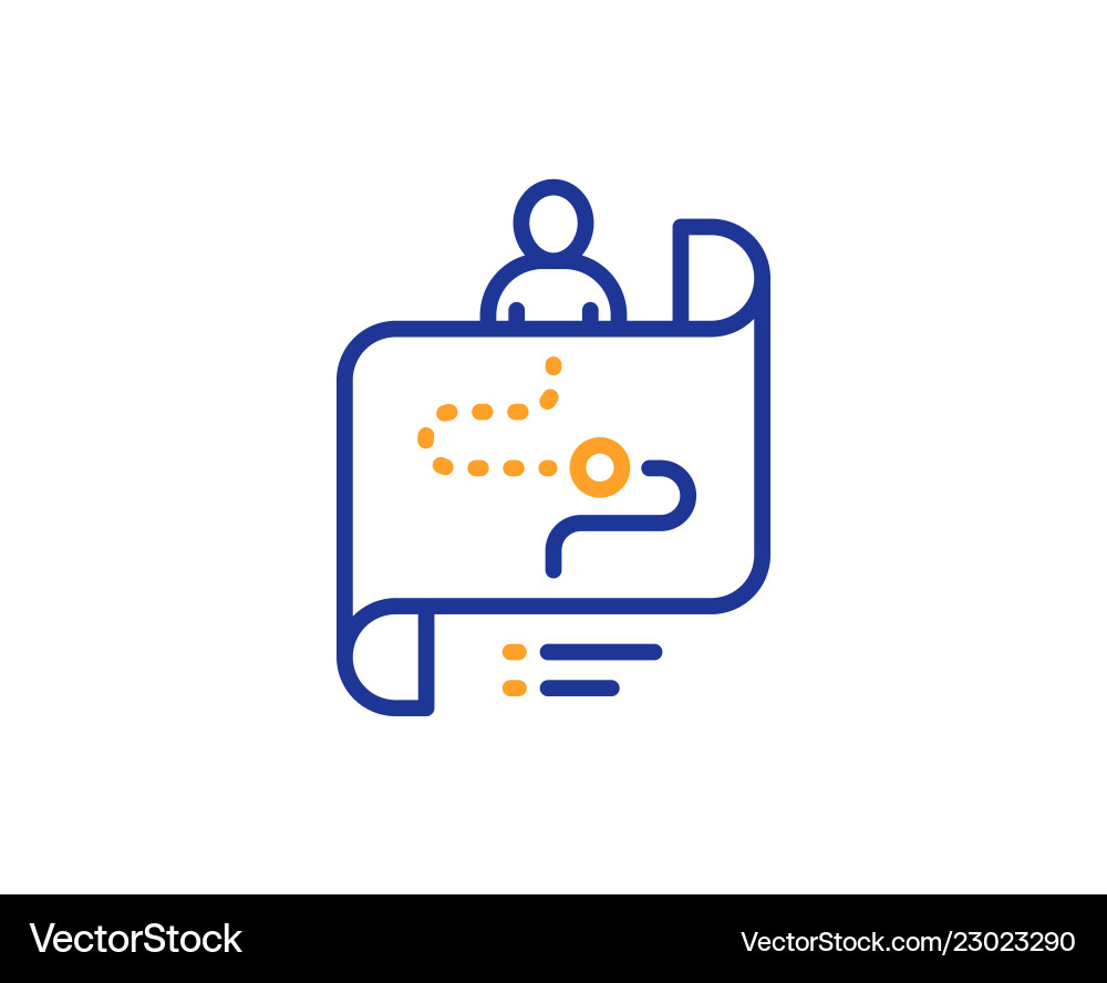 Journey path map line icon project process sign vector image