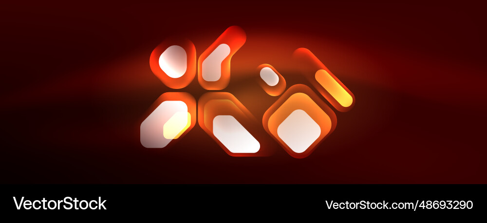 Neon lines squares and round shapes abstract Vector Image