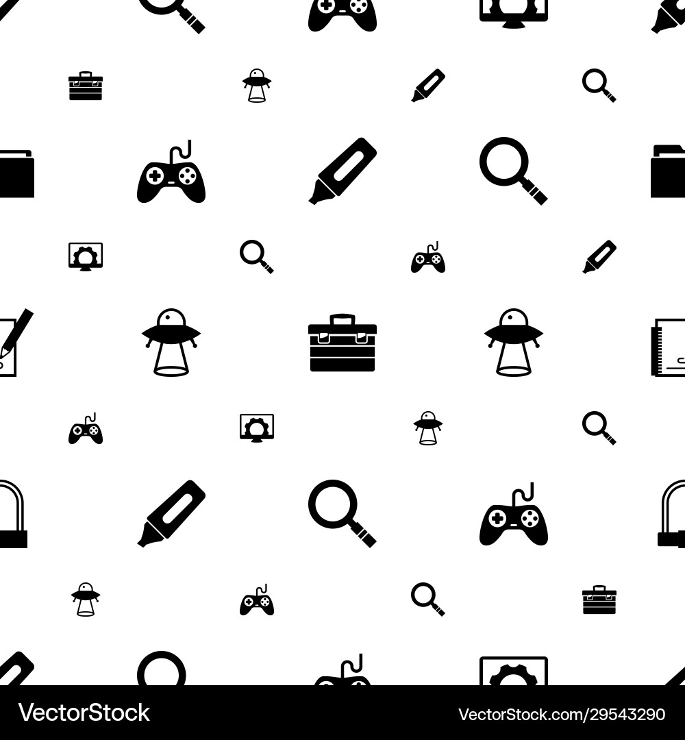 Object icons pattern seamless included editable Object icons pattern seamless included editable vector image