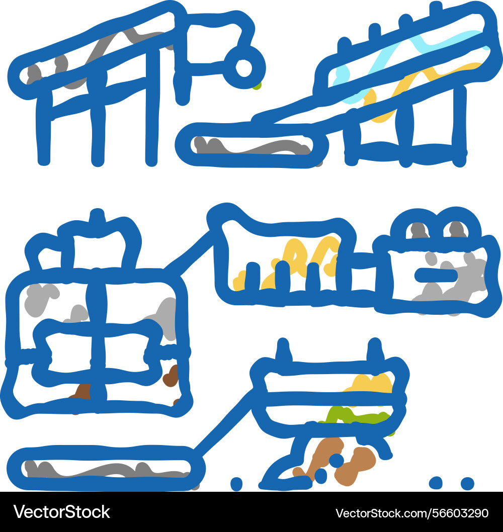 Ore processing mining icon doodle Ore processing mining icon doodle Vector Image