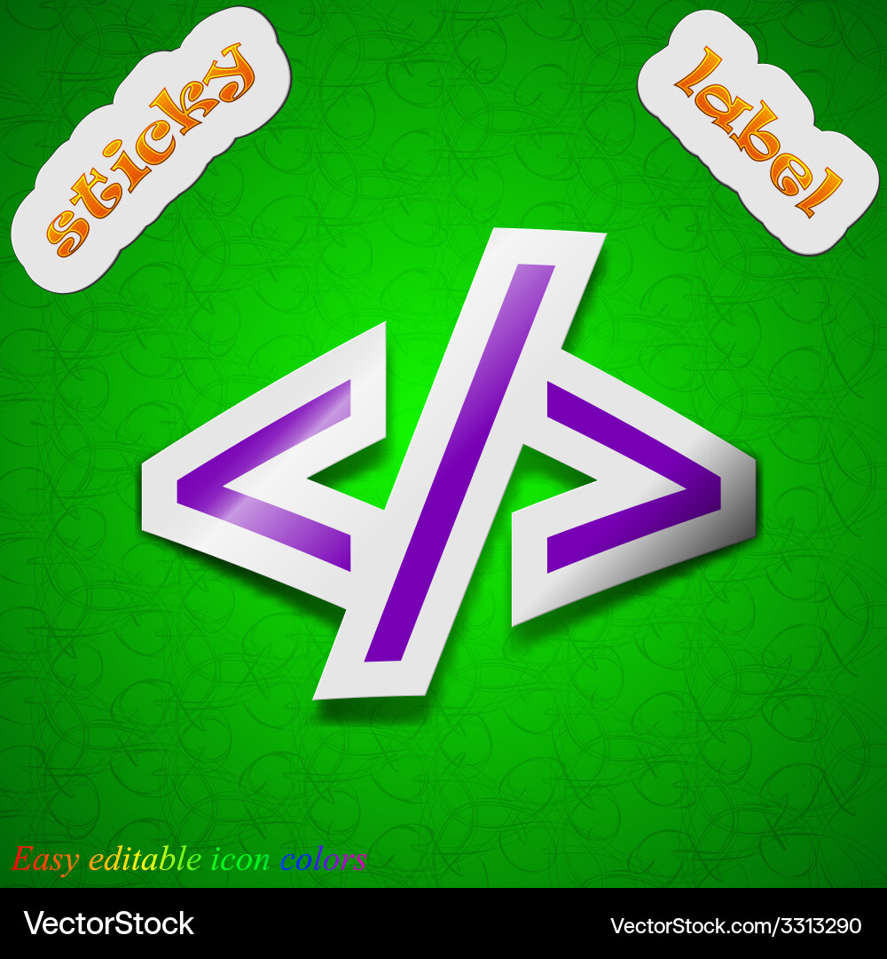 Programming code icon sign symbol chic colored vector image
