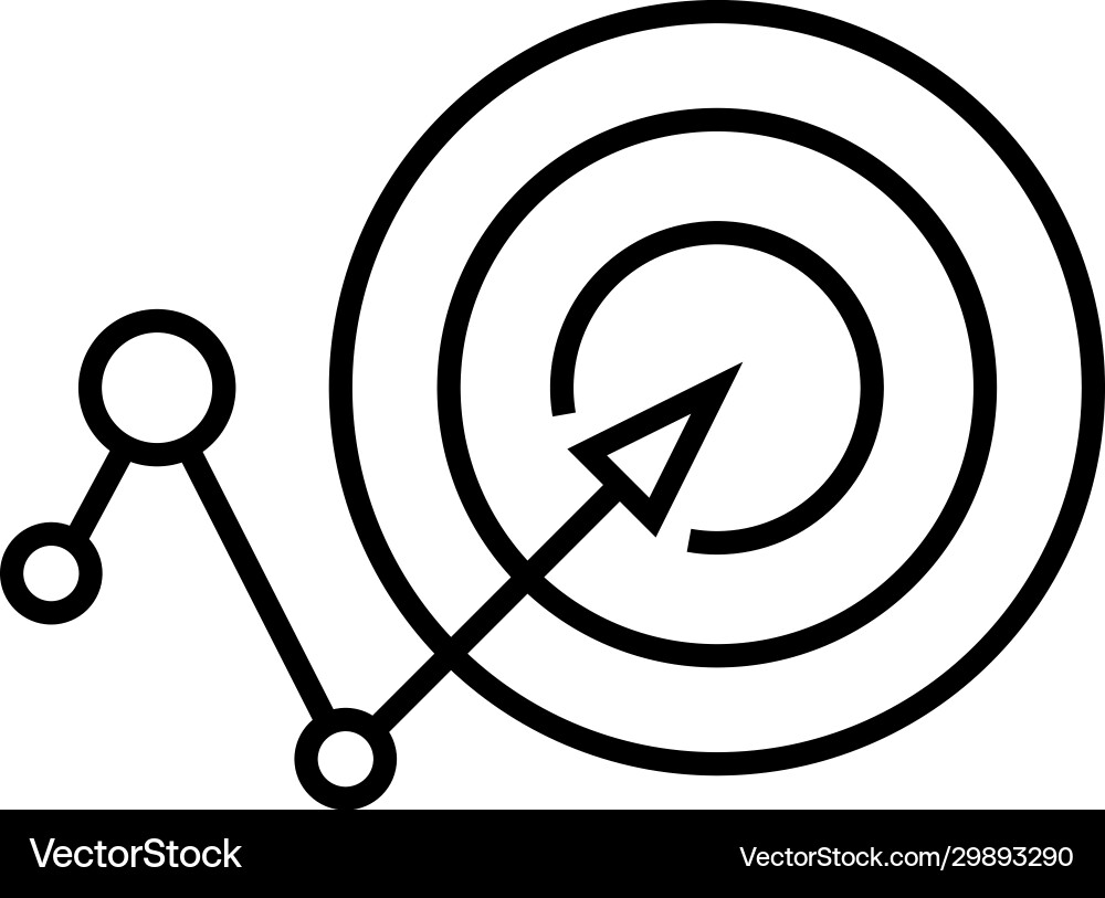 Pursuing an goal line icon concept sign outline Pursuing an goal line icon concept sign outline vector image