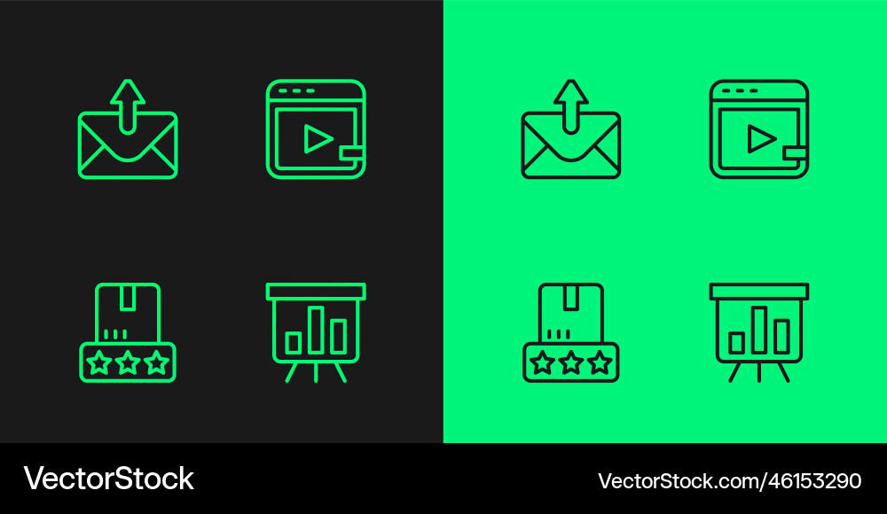 Set line board with graph chart consumer product Set line board with graph chart consumer product vector image