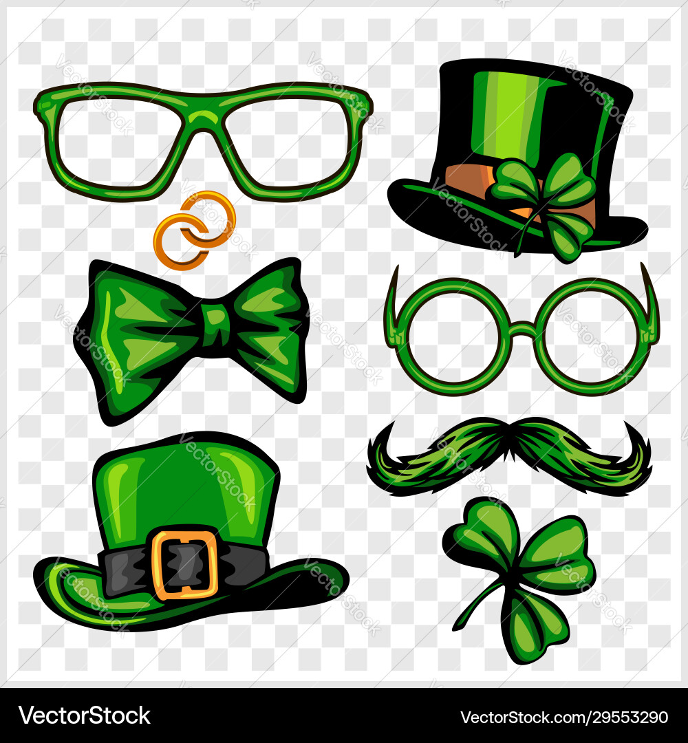 Set st patricks day - elements objects icons vector image