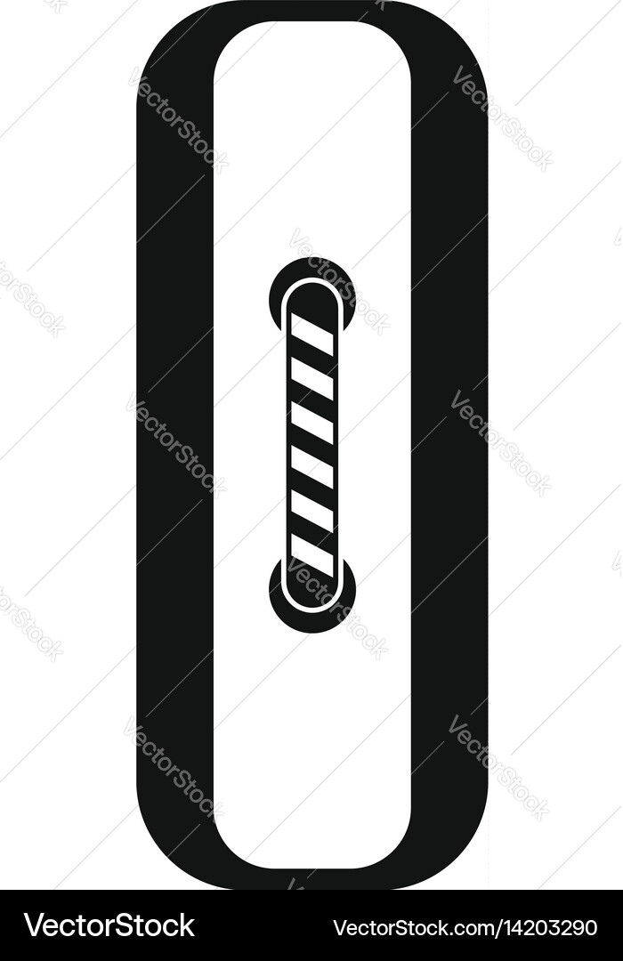Sewn rectangular button icon simple style Vector Image