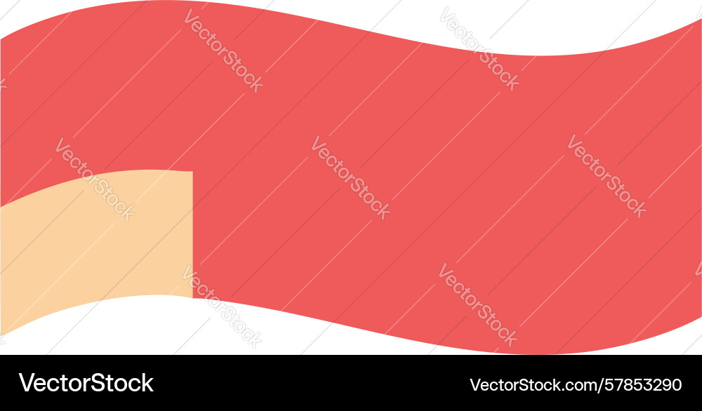 Solid red flag with subtle shadow design Vector Image