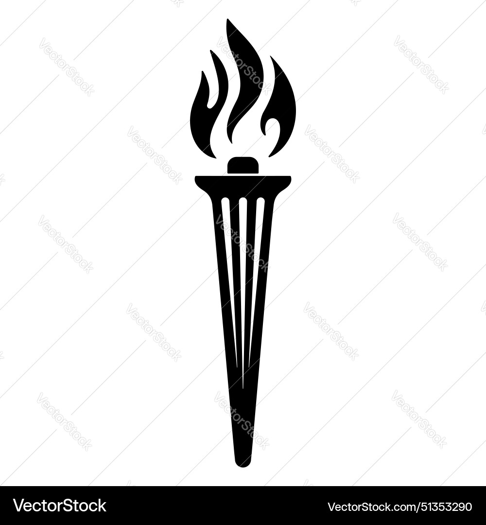 Torch flame symbol icon Royalty Free Vector Image