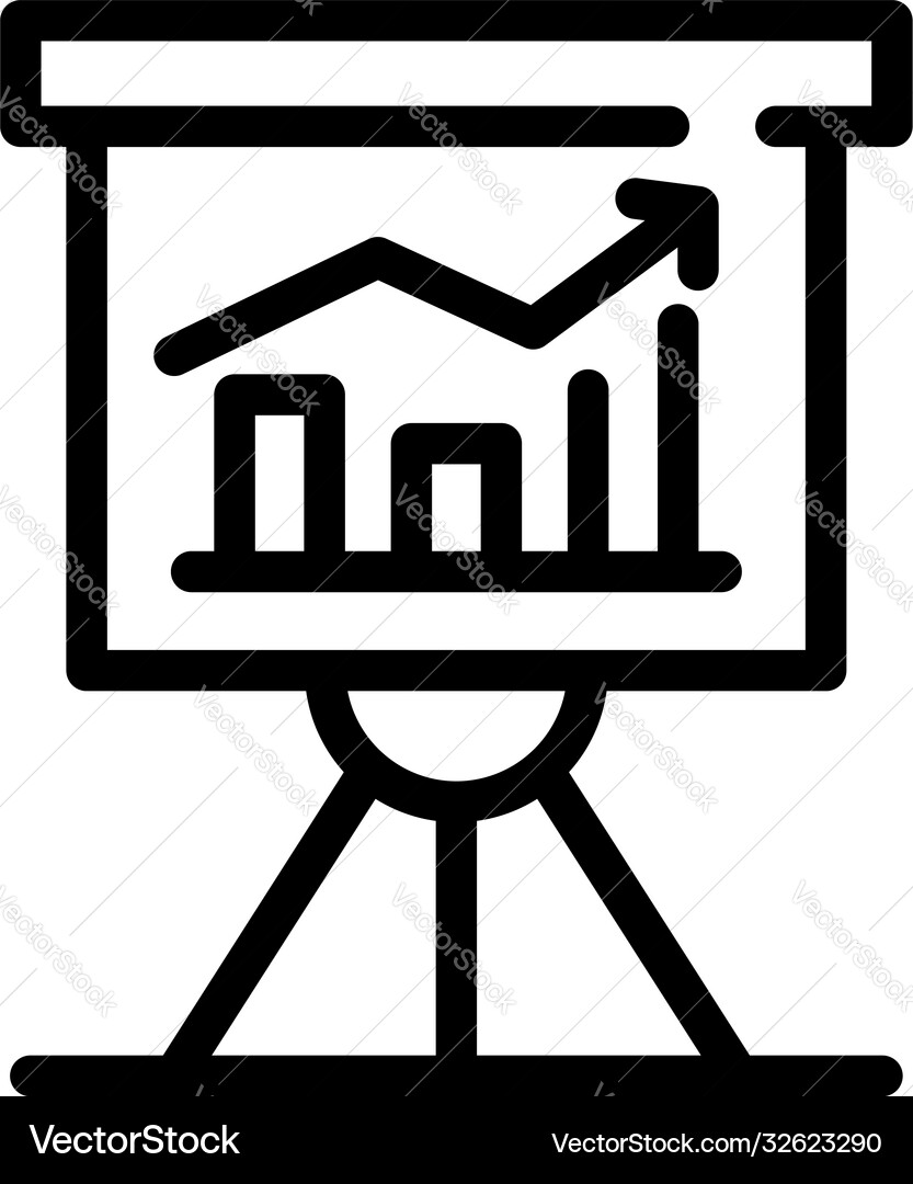 Trader banner graph icon outline style vector image