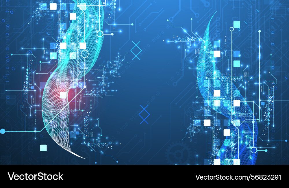 Abstract data background with wireframe wave Abstract data background with wireframe wave vector image