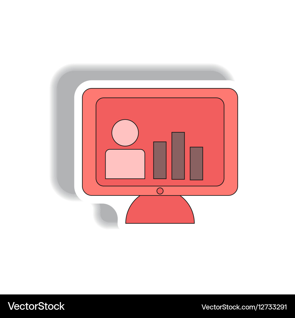 Bar graph and online report Vector Image