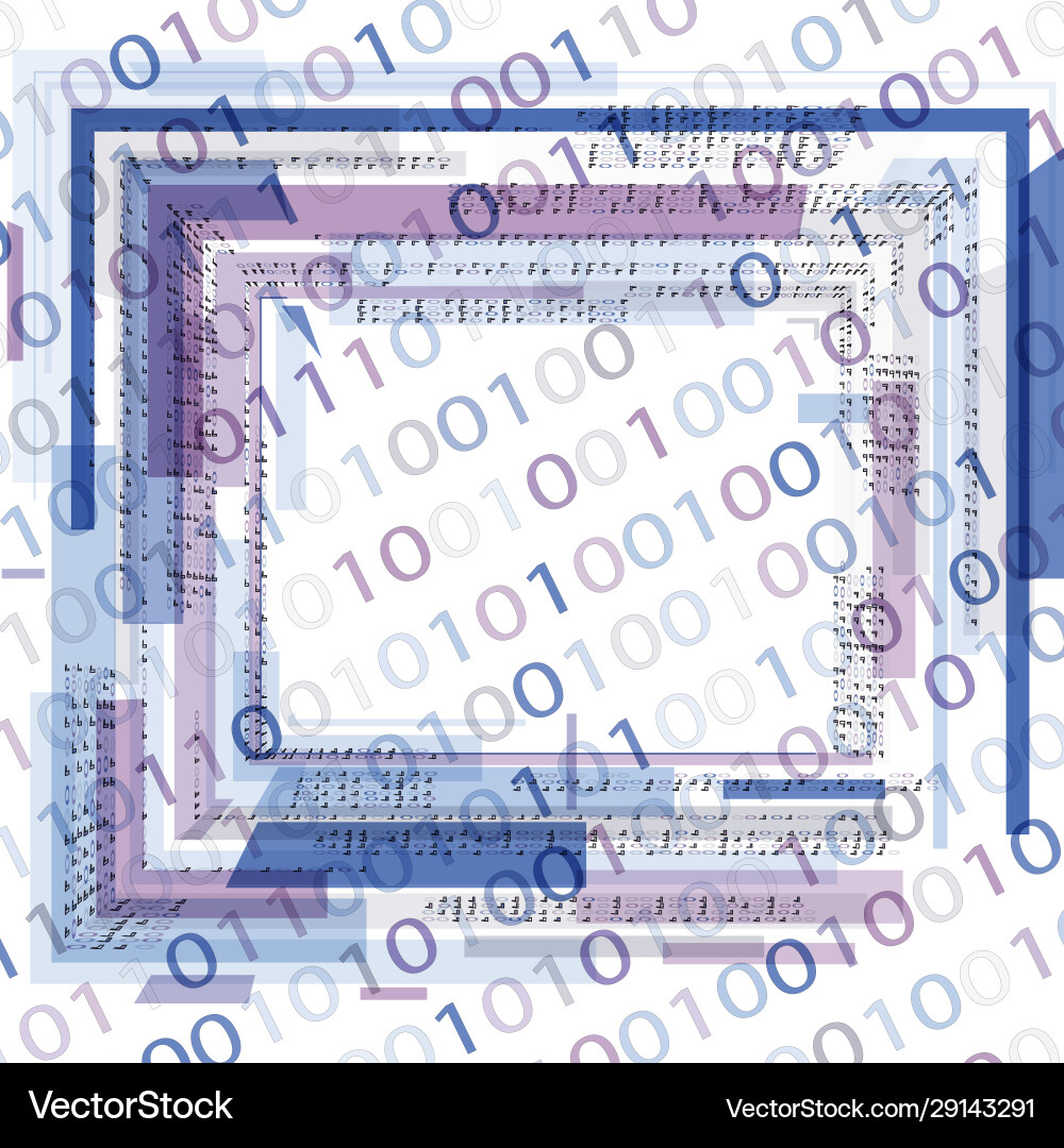 Binary code and square vector image