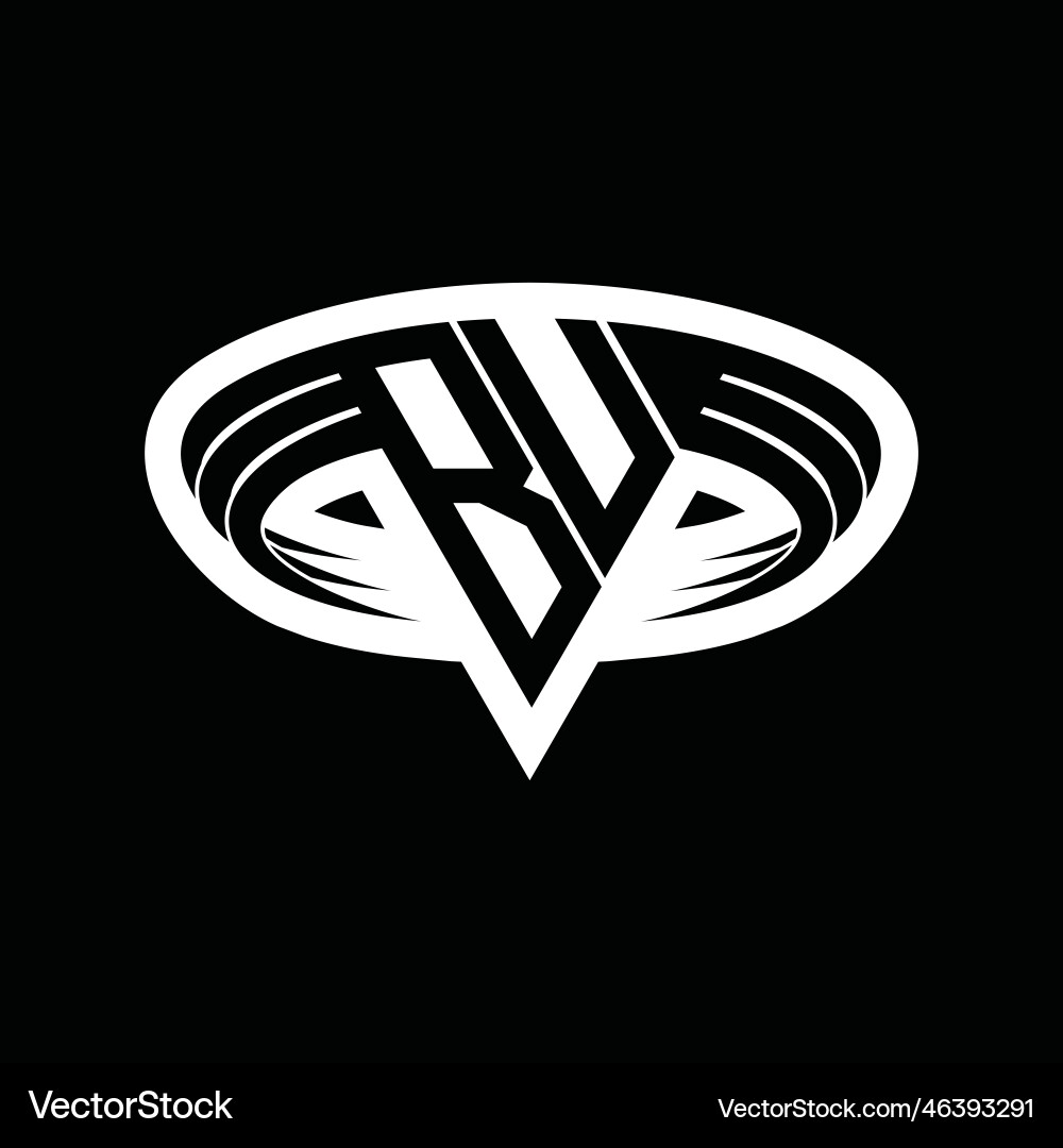 Bu logo monogram with triangle shape slice Bu logo monogram with triangle shape slice Vector Image