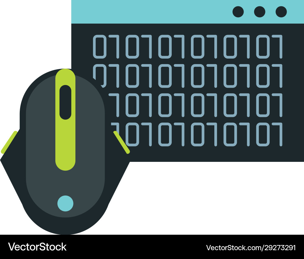 Computer Maus Hardware mit Binärcode vektorbild