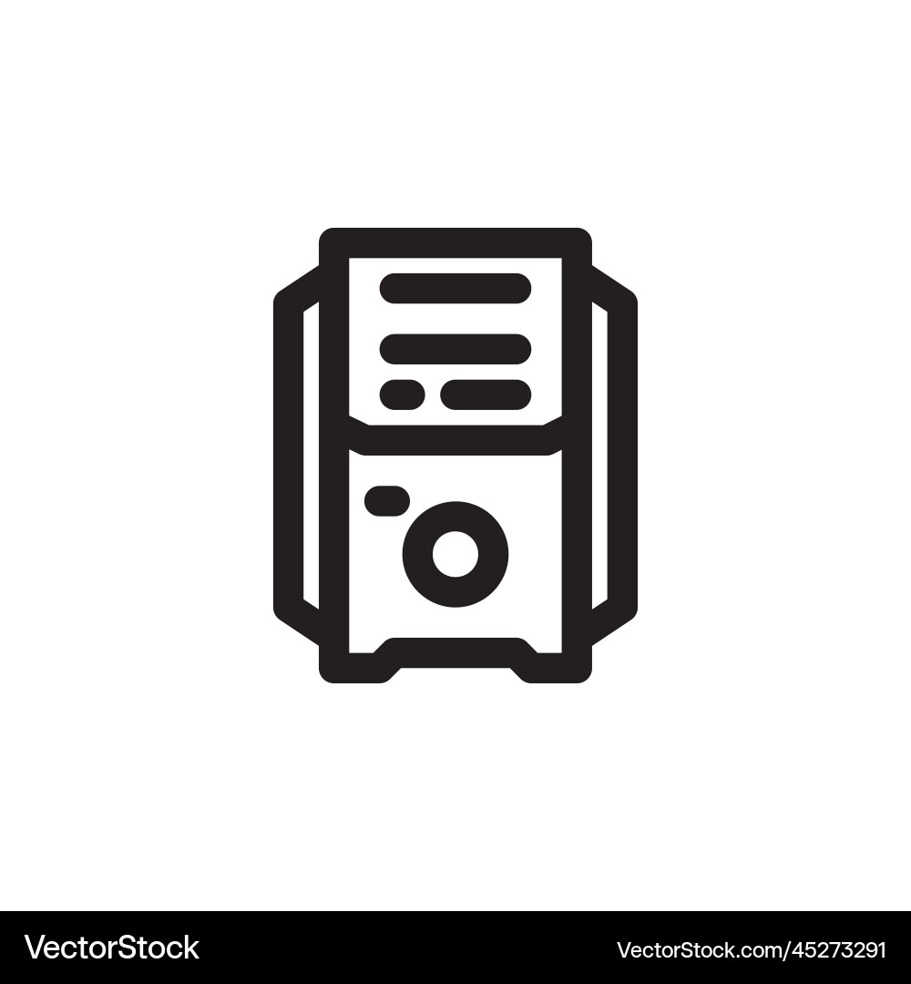 Cpu icon computer component outline style Cpu icon computer component outline style vector image