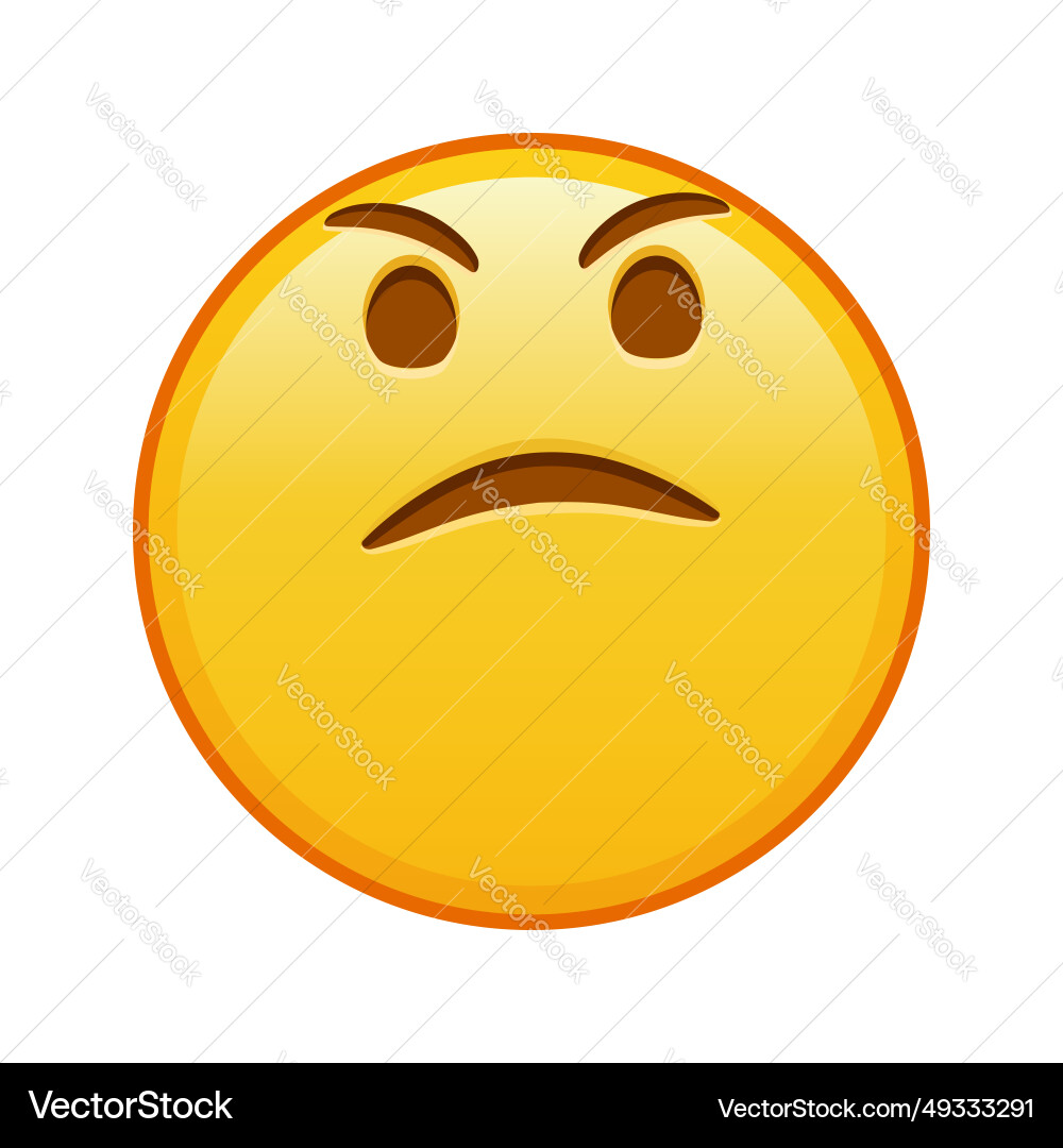 Face with an expression of displeasure large size Vector Image