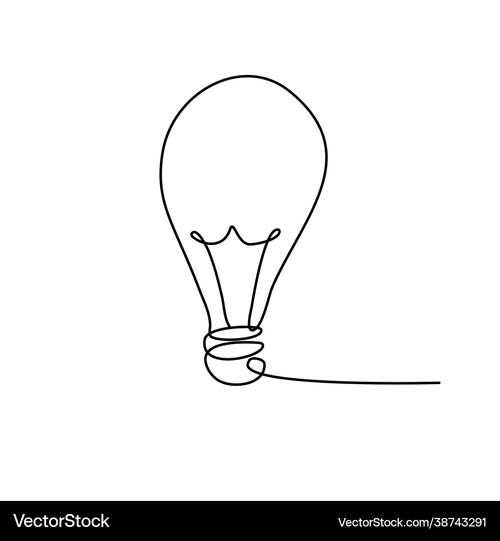 Light bulb in continuous line drawing sketchy Light bulb in continuous line drawing sketchy vector image