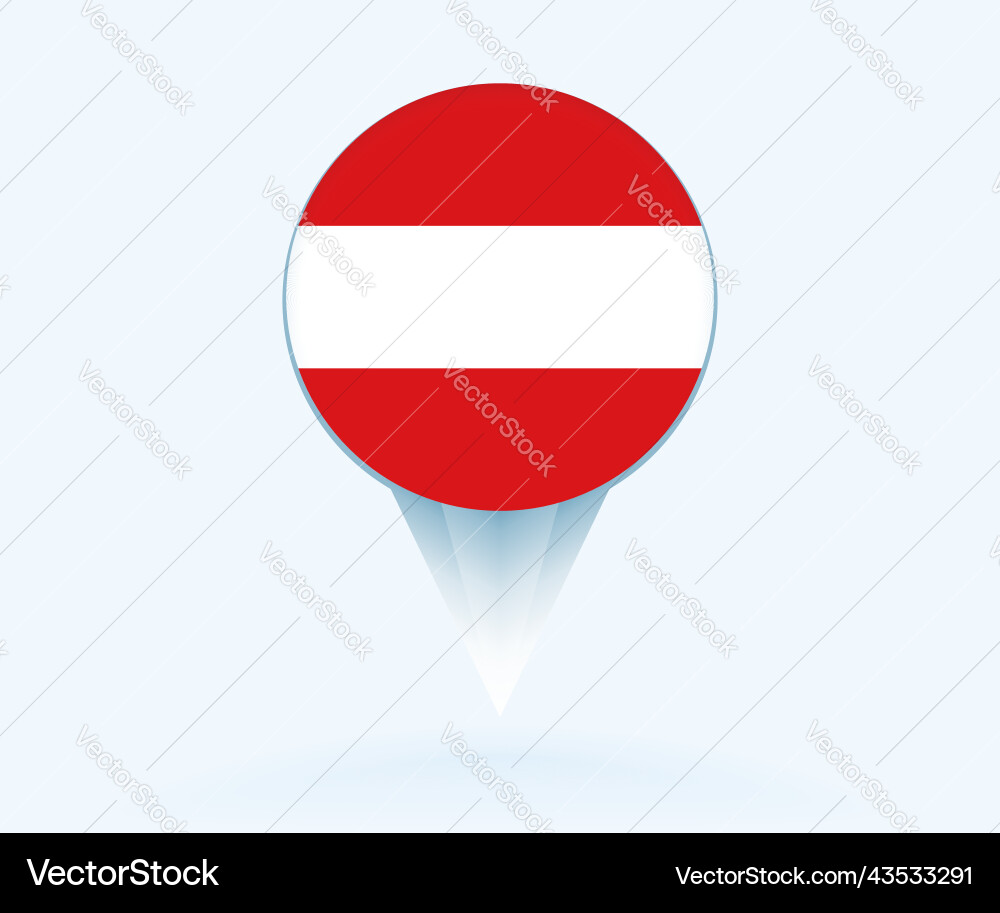 Map pointer with flag of austria Vector Image