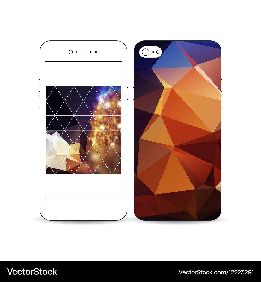 Mobile smartphone with an example of the screen vector image
