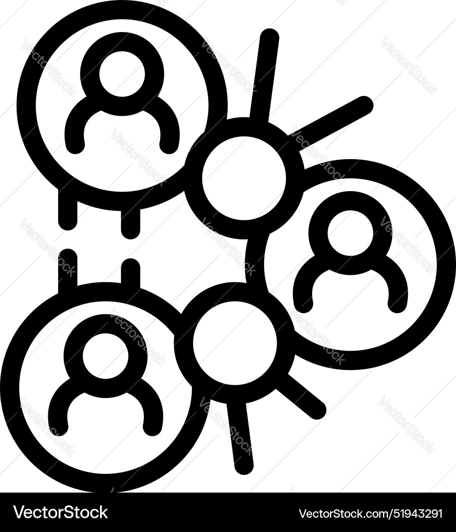 People connecting through network of nodes People connecting through network of nodes vector image