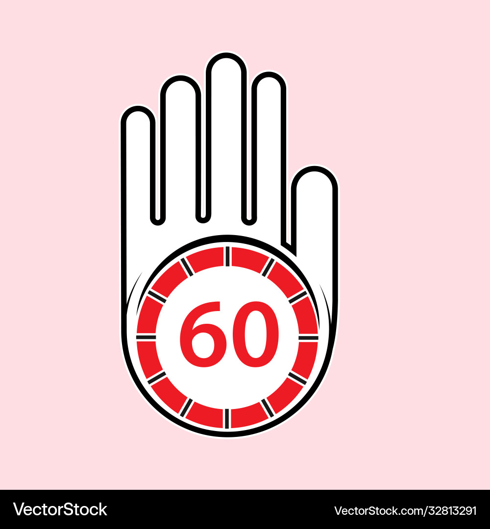 Raised open hand with a watch on it time for rest Raised open hand with a watch on it time for rest vector image