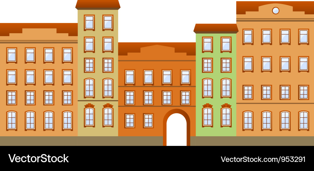 Residential Streetscape Vector Image