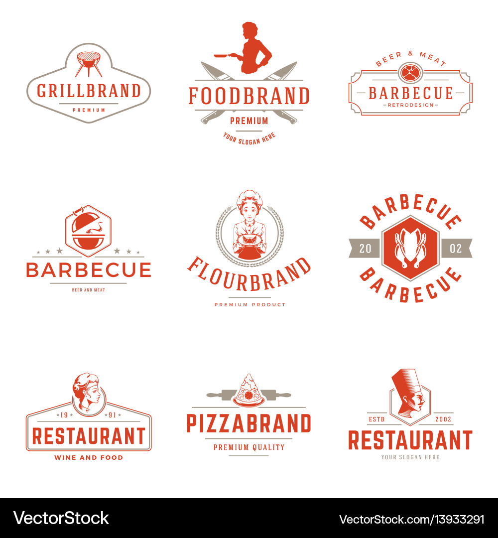 Restaurant Logo & Badge Templates Vector Image