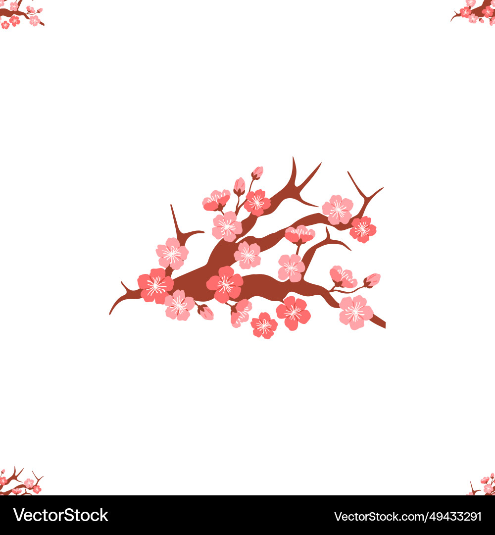 Sakura pattern the flowering trees added Sakura pattern the flowering trees added vector image