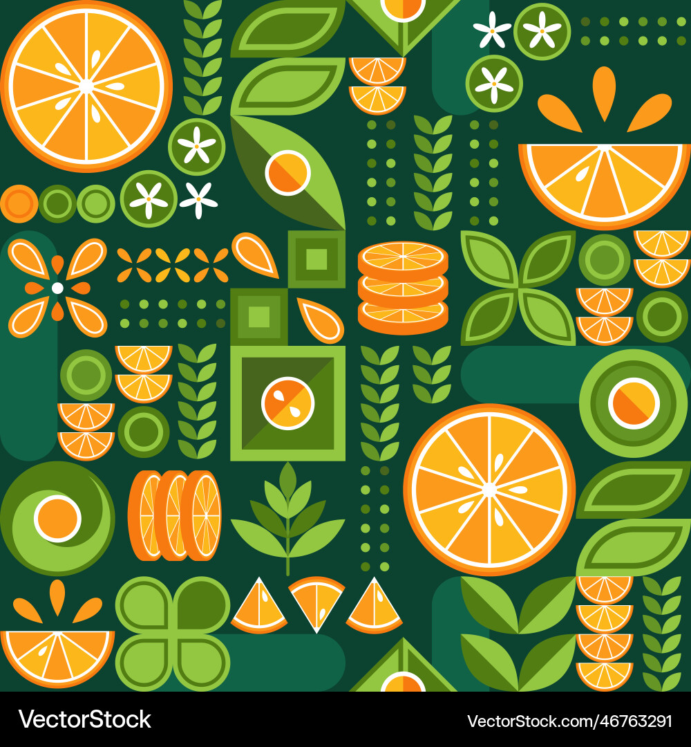 Seamless background with oranges in simple style Seamless background with oranges in simple style vector image