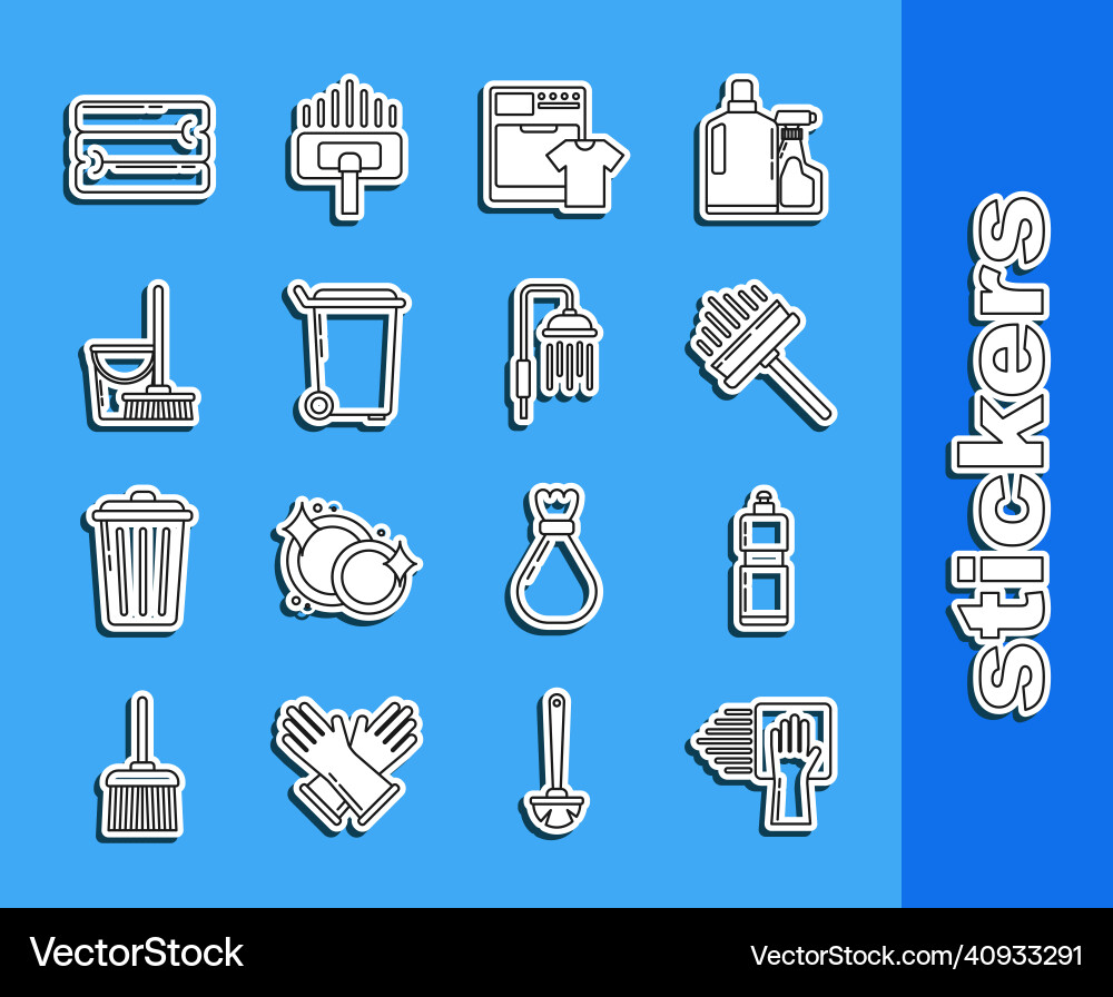 Set line cleaning service squeegee scraper Set line cleaning service squeegee scraper vector image