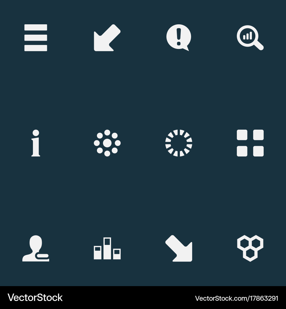 Set of simple icons element vector image
