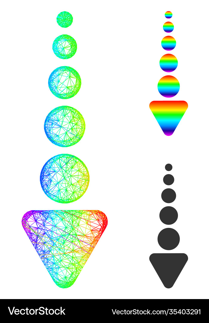 Spectral net mesh gradient arrow down icon Vector Image