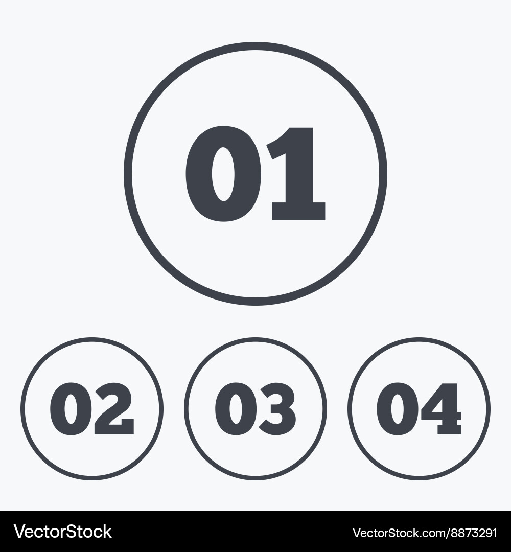 Step one two three icons sequence of options Vector Image