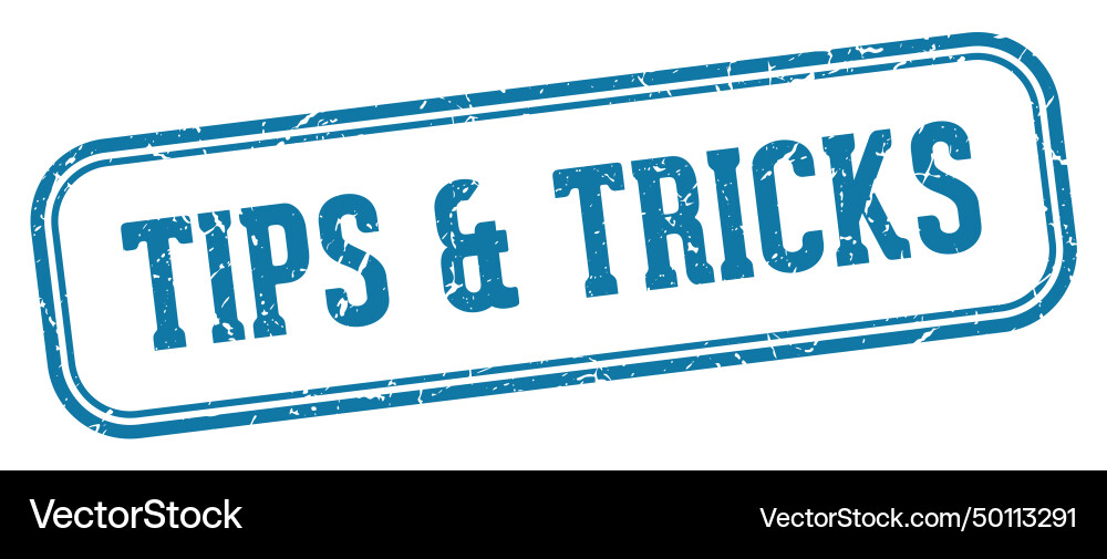 Tips tricks stamp rectangular vector image