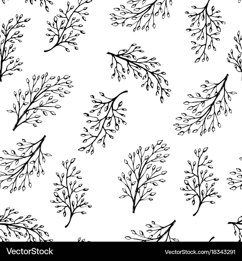 Tree branches seamless pattern vector image