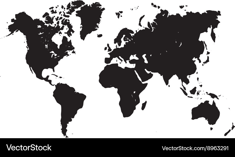 World Map Silhouette Vector Image