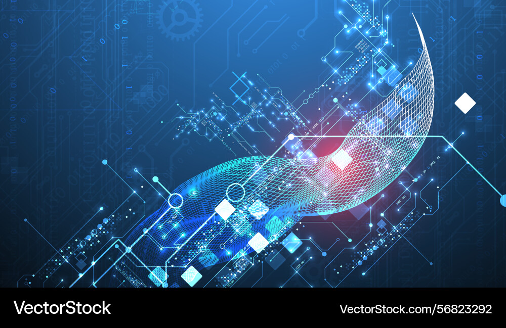 Abstract data background with wireframe wave Abstract data background with wireframe wave vector image