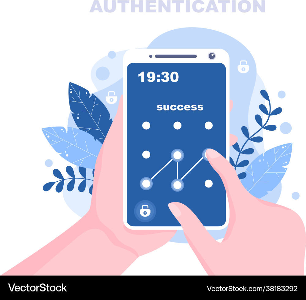 Authentifizierungssicherheit per Telefon oder Computer Authentifizierungssicherheit per Telefon oder Computer vektorbild