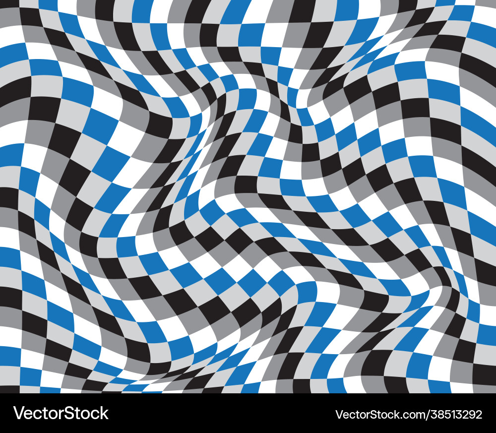 Checkered waves board abstract 3d pattern Checkered waves board abstract 3d pattern vector image