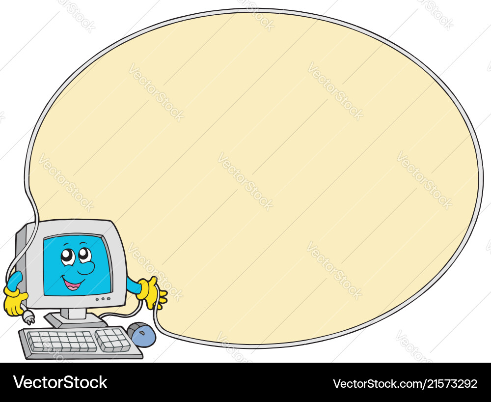 Computer round frame Computer round frame vector image