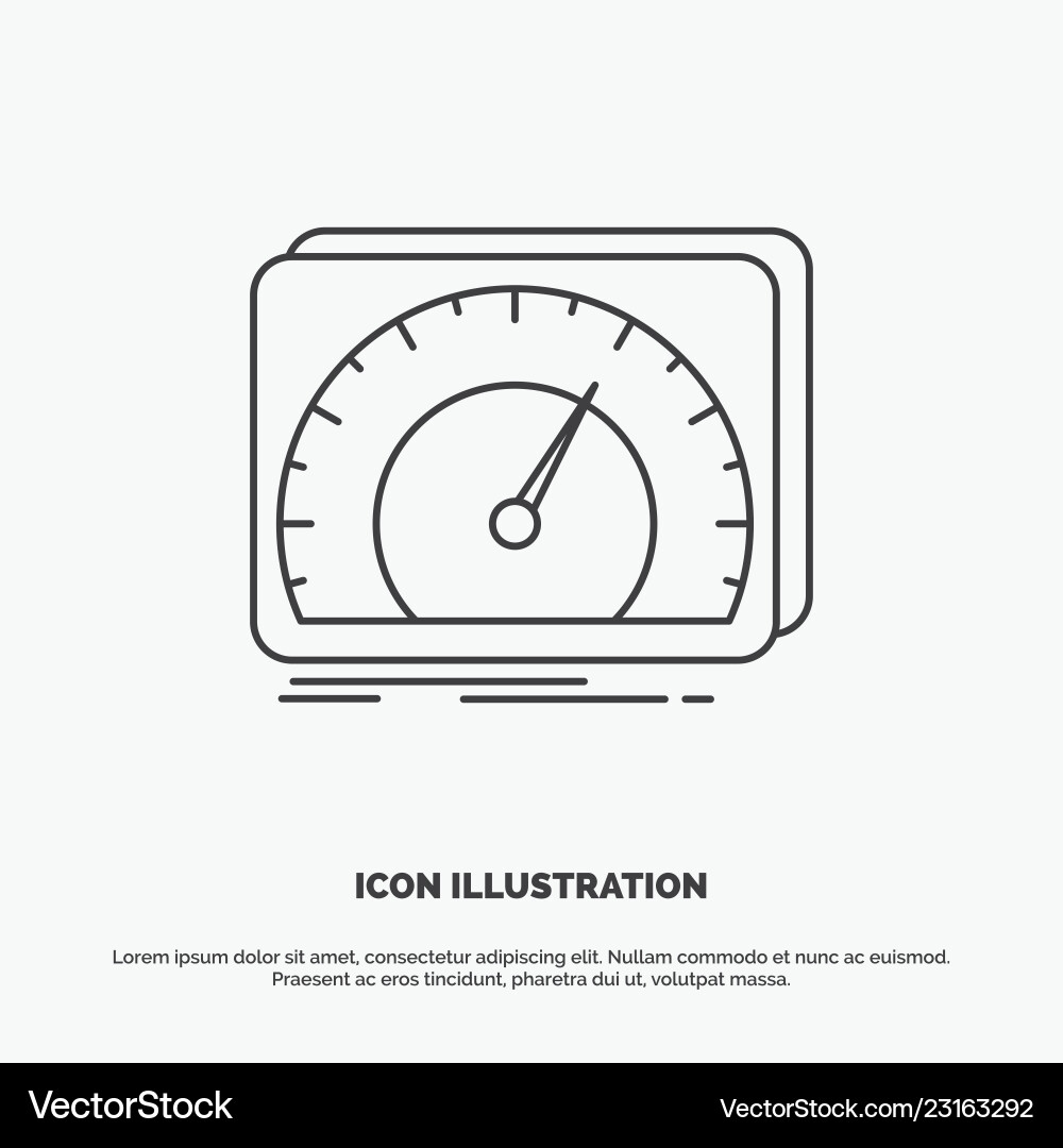 Dashboard device speed test internet icon line Dashboard device speed test internet icon line vector image